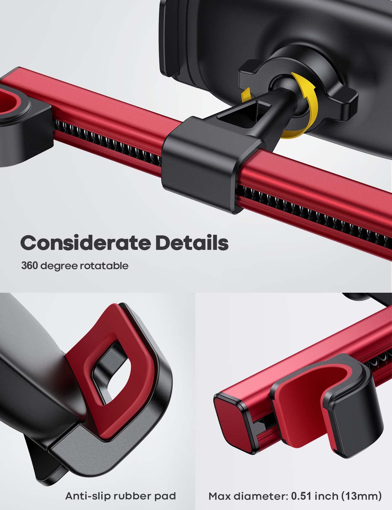 Lamicall Supporto Tablet Poggiatesta Auto, Universale Porta Supporto Tablet come 2022 iPad Pro 9.7, 10.5, 12.9, iPad Air mini 2 3 4, per iPhone, Samsung Tab, altri 4.7-13 pollici