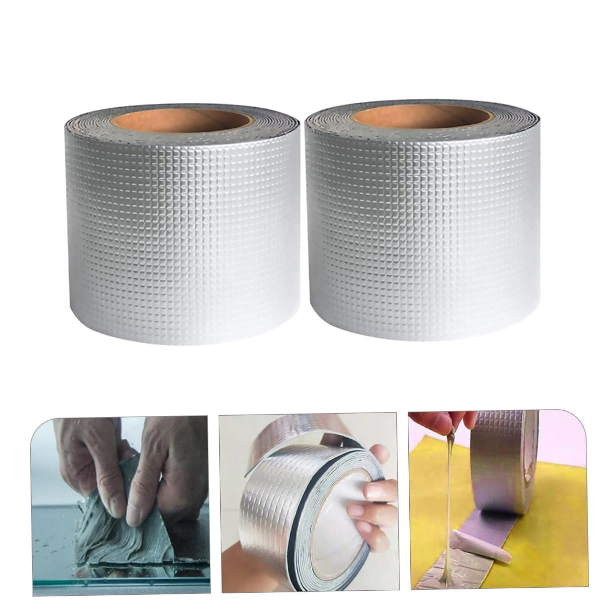 2 rollos Cinta de Butilo Super Cinta Autoadhesiva Sellado Reparación Fugas Tubos Grietas Exterior Metal Techo Ventanas