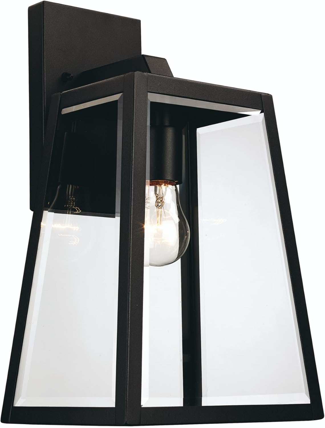 Charmelle 10-Inch Outdoor Wall Light | Black Exterior Sconce with Clear Glass | 1-Light Fixture | Uses E26 Medium Base Bulb | Wet Rated for Porch, Patio, Garage, or Entryway Lighting (15 Inch)