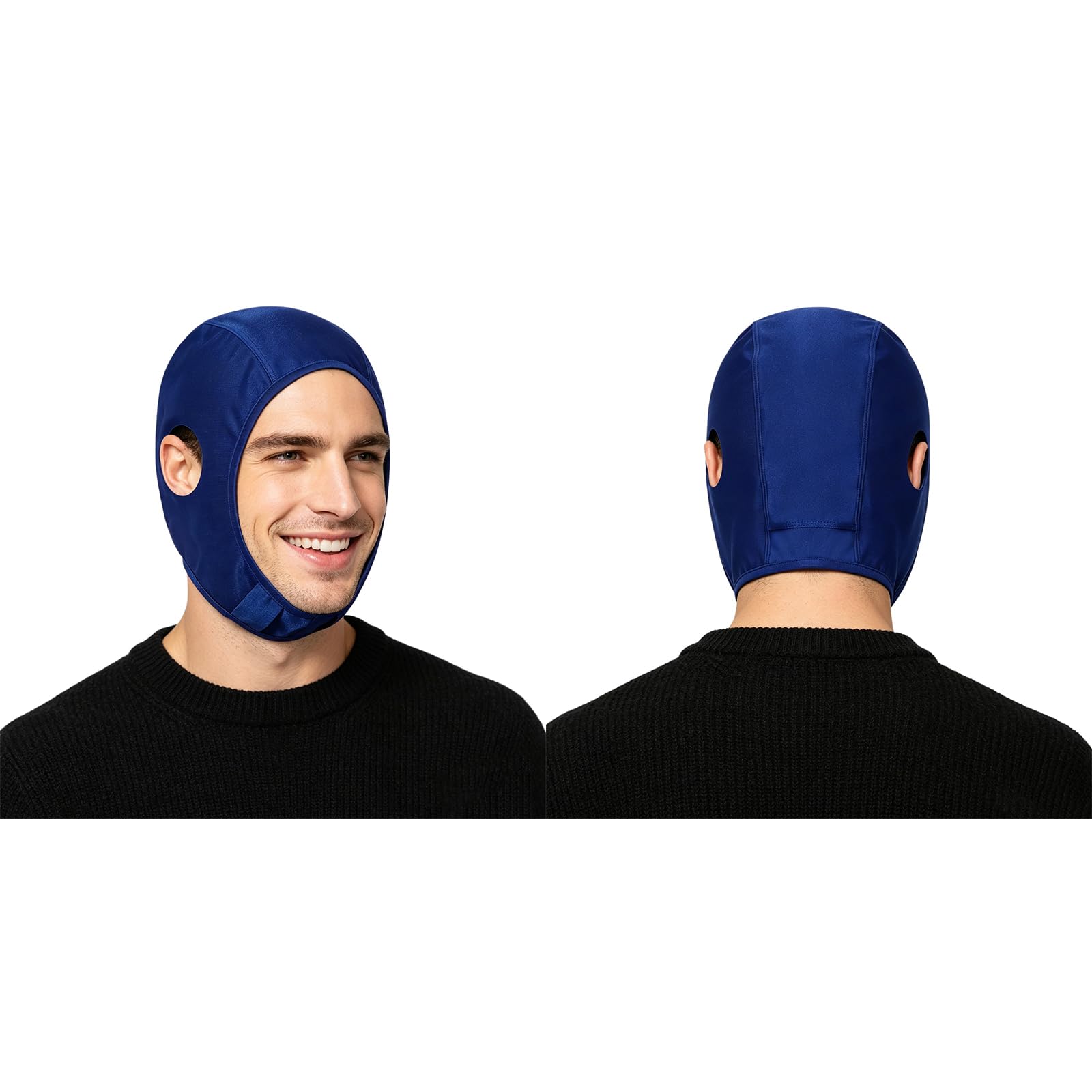 Runhomal Women Men Full Cover Wrestling Headgear Grappling Hair Cap Savage Wrestling Hair Cover Cap with Open Ears Royal Blue One Size