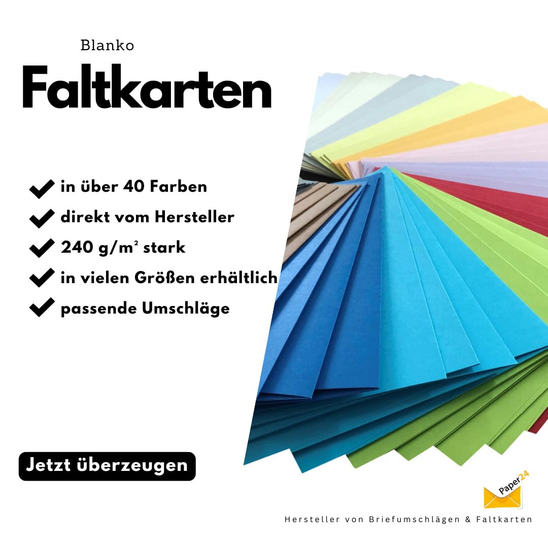 300 Faltkarten DIN A5 (150 x 200 mm), 240g/m² – hochwertige Klappkarten für Einladungen, Feste & kreative Projekt in Weiß
