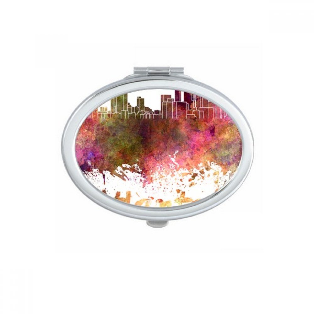 Miroir de poche compact Atlanta aux finitions soignées et illustration artistique