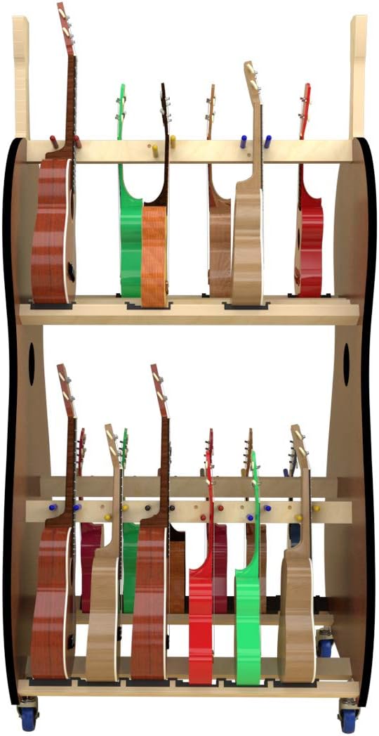 Mobile Ukulele Storage Cart for Schools (Holds 18) - The Band Room | Music Classroom Rack | Made in U.S.A.