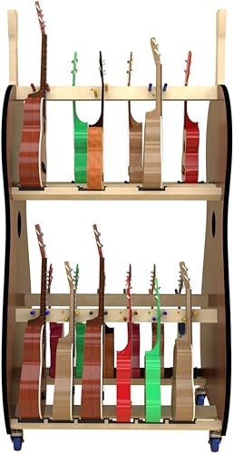 Miniatura 2 de Carrito de almacenamiento de ukelele móvil para escuelas (18) – The Band Room Estante para aula de música Fabricado en Estados Unidos