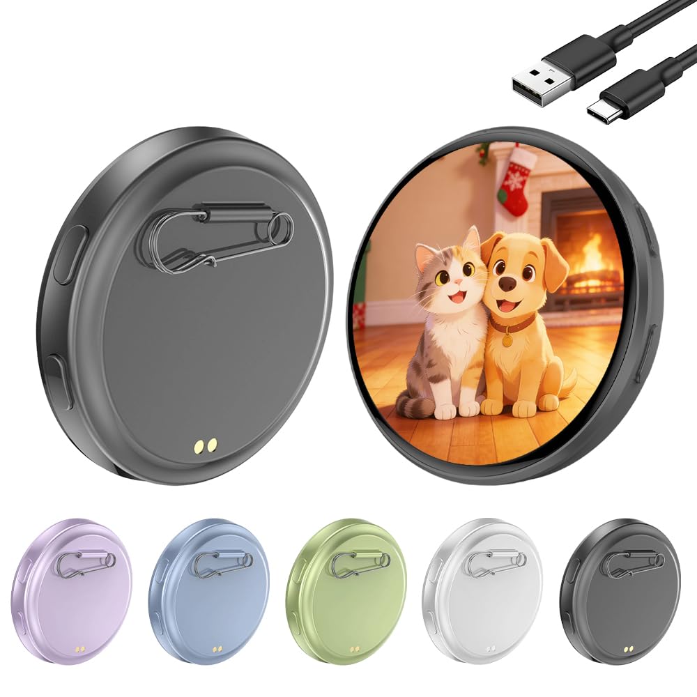 Electronic Badge Digital Display Pin, Display Badge Cute Pin, Screen Badges Button Dynamic Touch Screen, Dynamic Touch Screen Gift for Valentine Cosplay Concert Anime Football Fan