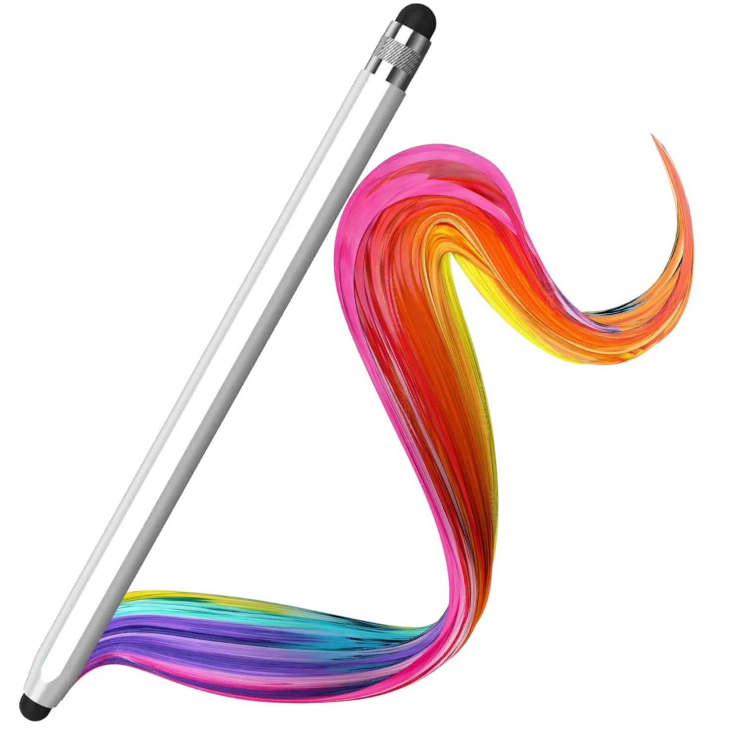 Elfora 2 in 1 Tablet Stylus Pen for All Touchscreen Devices | Rubber Tip Capacitive Stylus with Magnetic Design | Compatible with iOS, Windows Tablets & Android Smartphone Phones – White-image-21