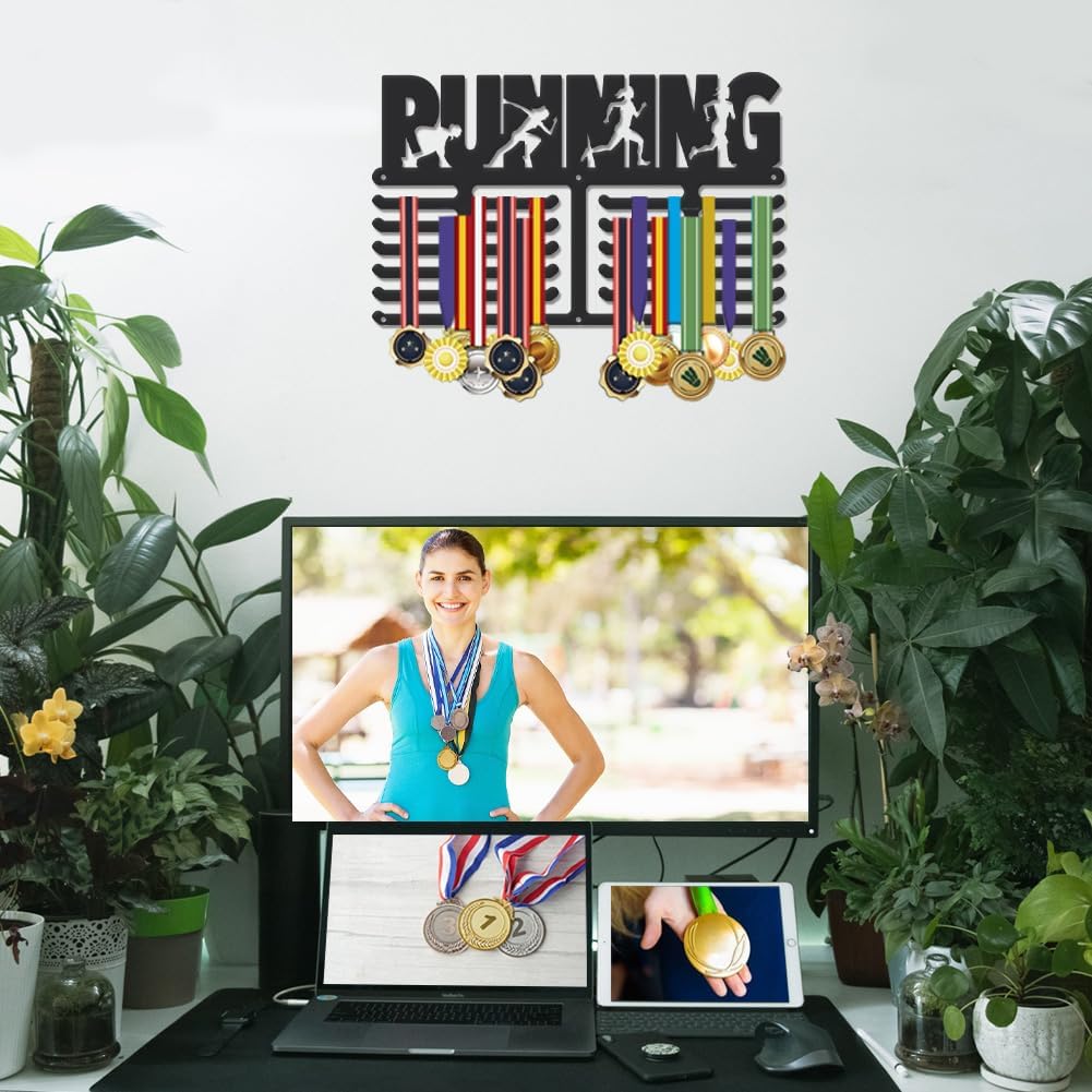 SUPERDANT Medal Hanger Display Sports Running Medal Holder Award Large Metal Medal Organizer Ribbon Display Holder Rack Wall Mounted Sports Medal Holder for Athletes