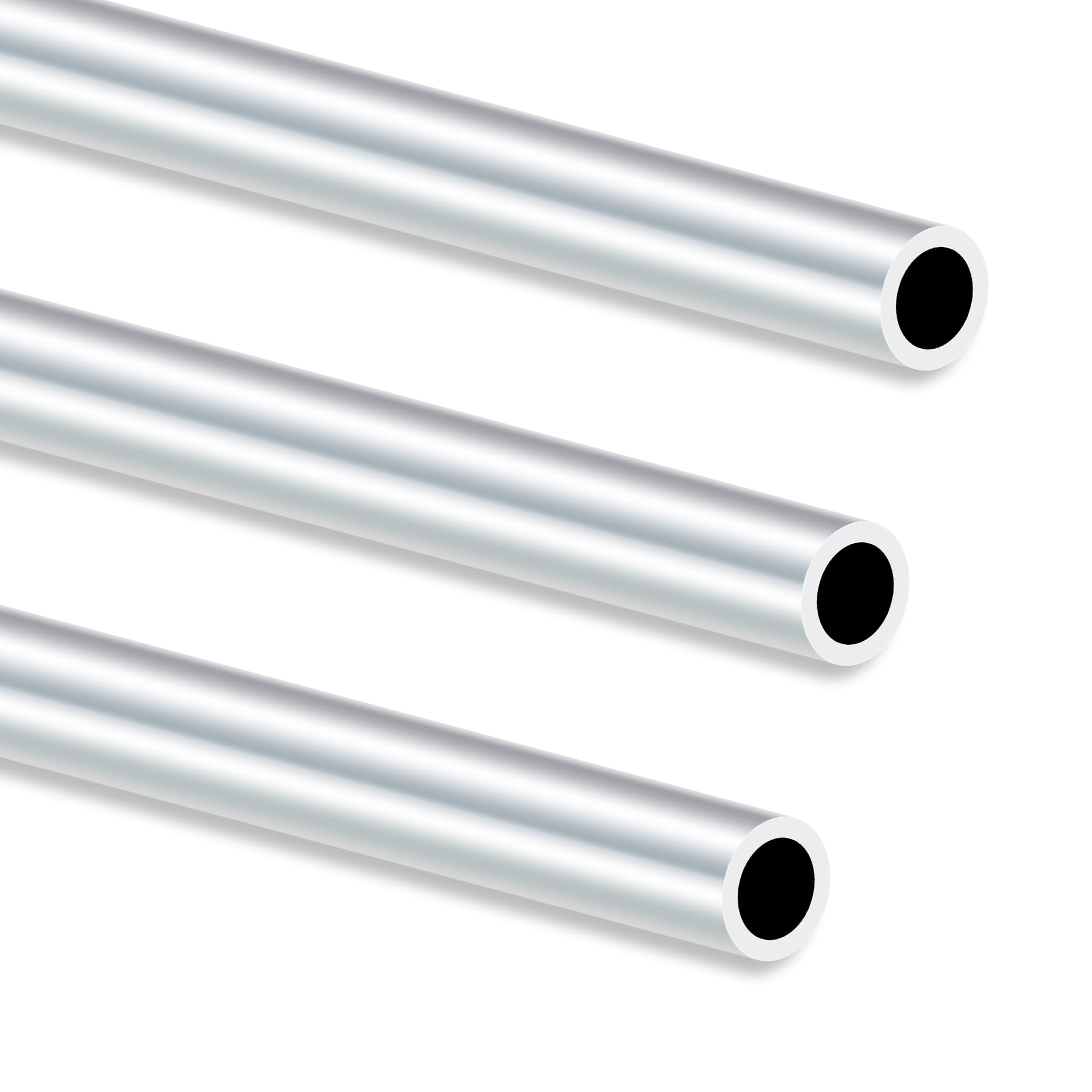 Lot de 3 tubes ronds droits en aluminium 6063, longueur 250 mm, diamètre extérieur 14 mm, diamètre intérieur 10 mm (ID) pour industriel, décoratif, architectural