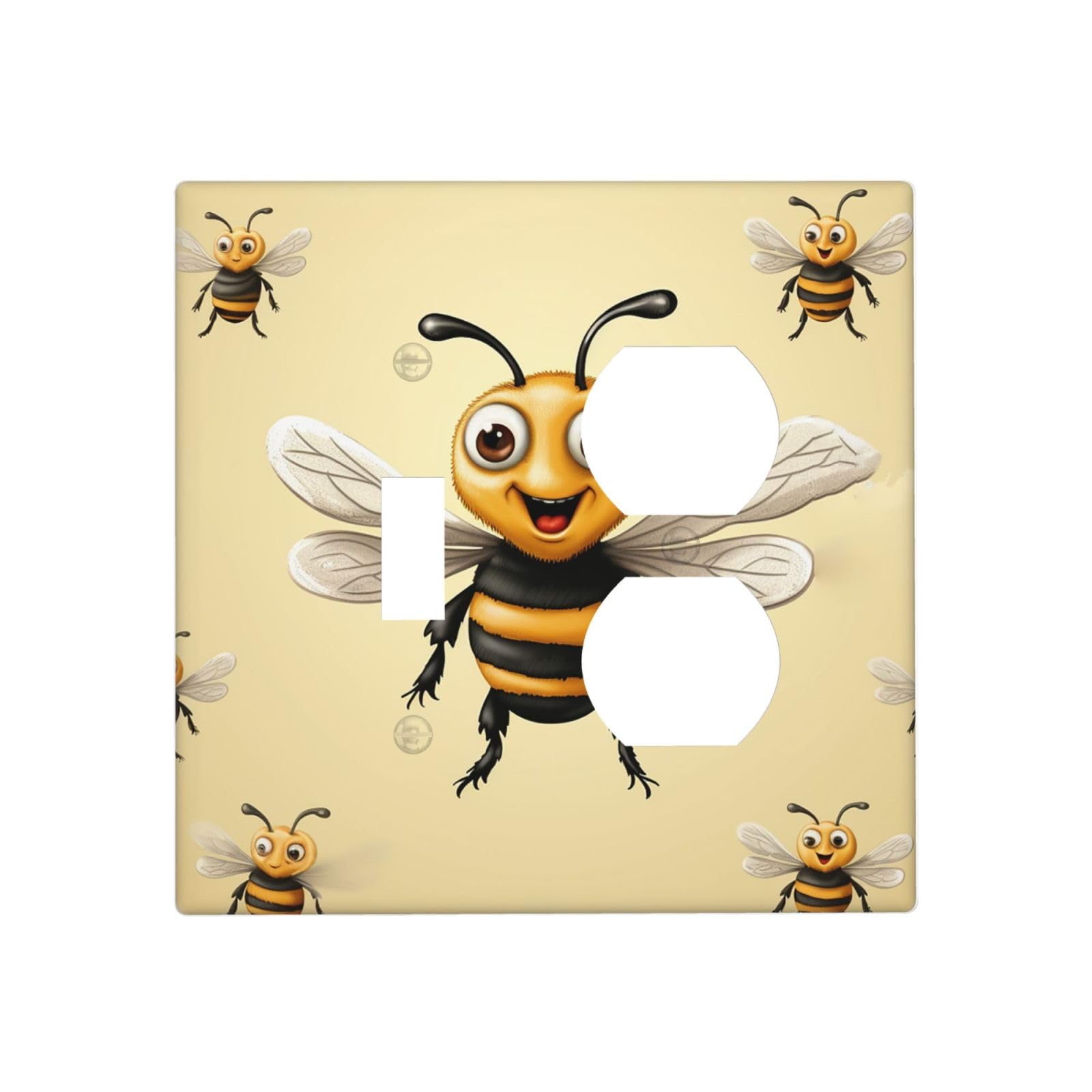 Decorator Wall Plate 2 Gang Light Switch Covers Honey Bee Wallplate Double Toggle Switch Plate Standard Size Electrical Outlet Covers Decorative Wall Switch Plate Cover