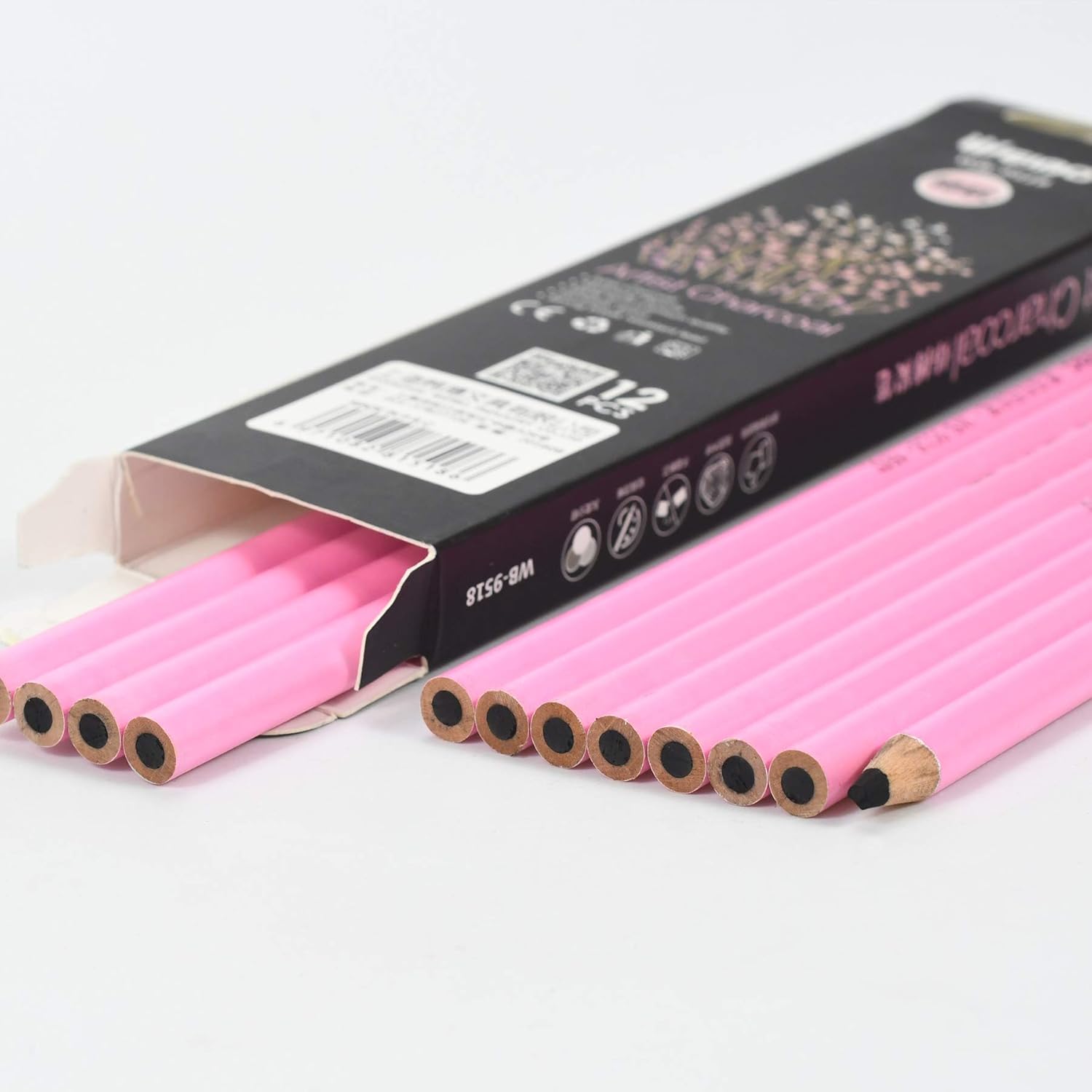Weibo Professional Drawing Charcoal Pencils - 12 Pieces Super Soft Charcoal Pencils for Drawing, Sketching, Shading, Ideal Artist Pencils for Beginners & Artists : Arts, Crafts & Sewing