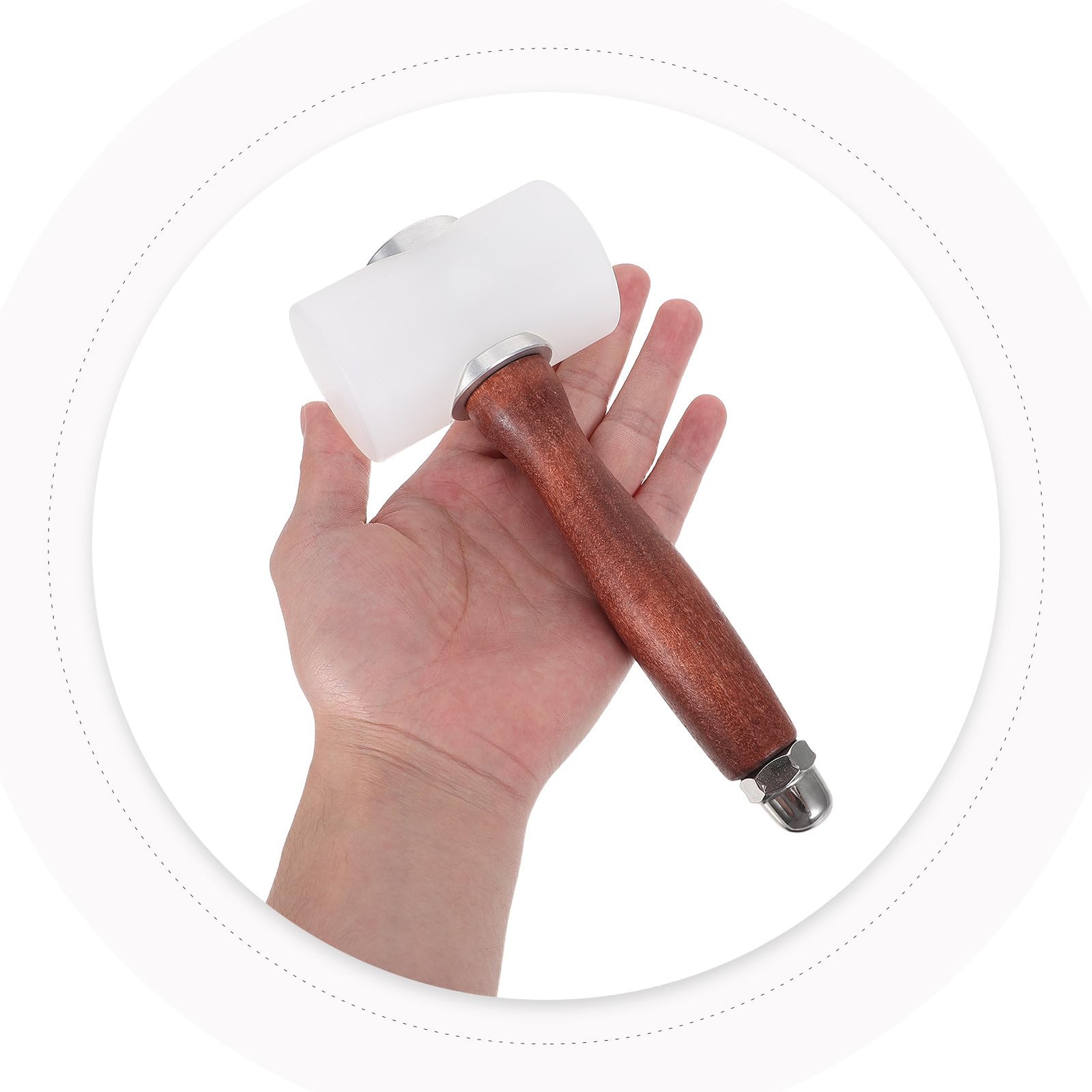 SHINEOFI 2 Piezas Martillo para Grabado Cuero con Mango de Madera Herramienta Manual para Artesanía y Costura de Cuero para Trabajos DIY y Proyectos Creativos