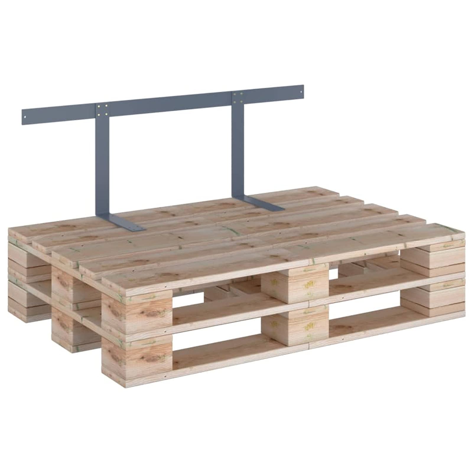Respaldo para sofá palets Hierro 110 cm Gris Claro Accesorio Muebles de jardín