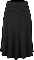Lock & Love Women's Ombre Lightweight Flare Midi Skirt - Stretchy Pull-On Plus Size S-XXXL