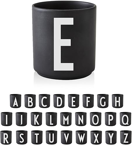 Miniatura 10 de Design Letters Taza de café con inicial A-Z  Taza de café de Navidad con monograma para hombres, mujeres, tazas de porcelana de 11 onzas, taza de