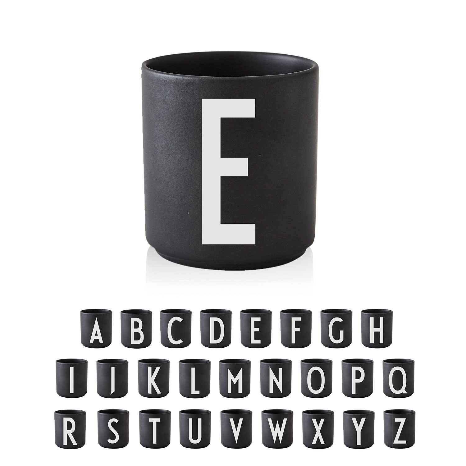 Design Letters Coffee Cup (A-Z) | Gift for Men, Gifts for Women & Friend Gifts | Porcelain Coffee Mug | Personalised Gift | Tea Cup | Initial Mug for Table Decoration | Letter Mug | Black Mug 250 Ml