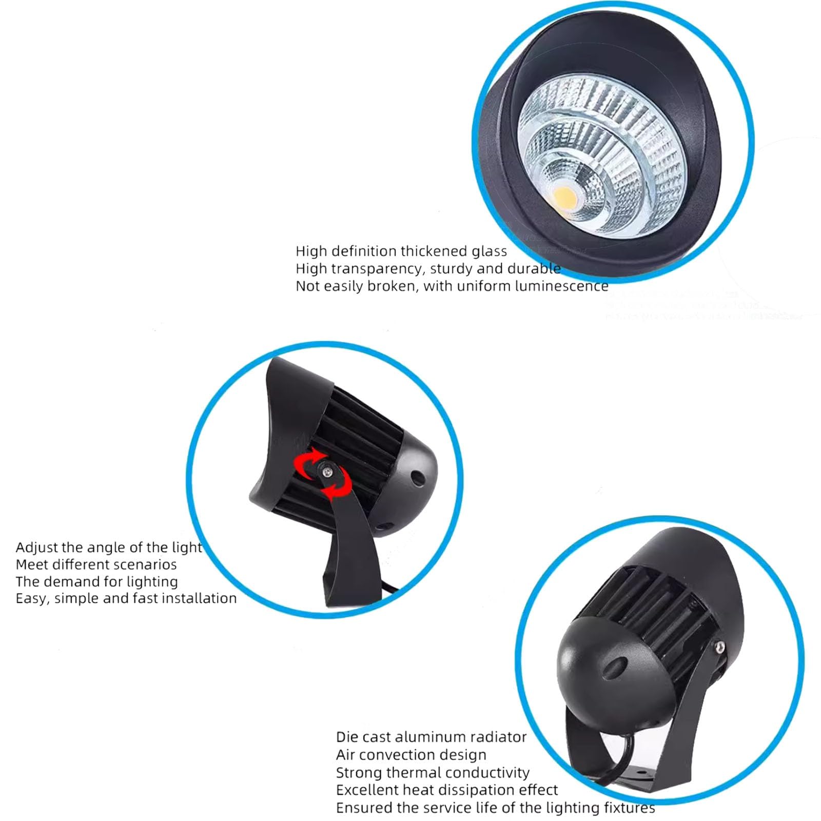 Luces Led Exterior - Foco De Luz LED - Focos LED, Iluminación De Árbol COB AC85-265V, Reflectores De Paisaje Impermeables For Exteriores IP65, Luces De Césped For Jardín, Villa Y Patio(Red,25W)