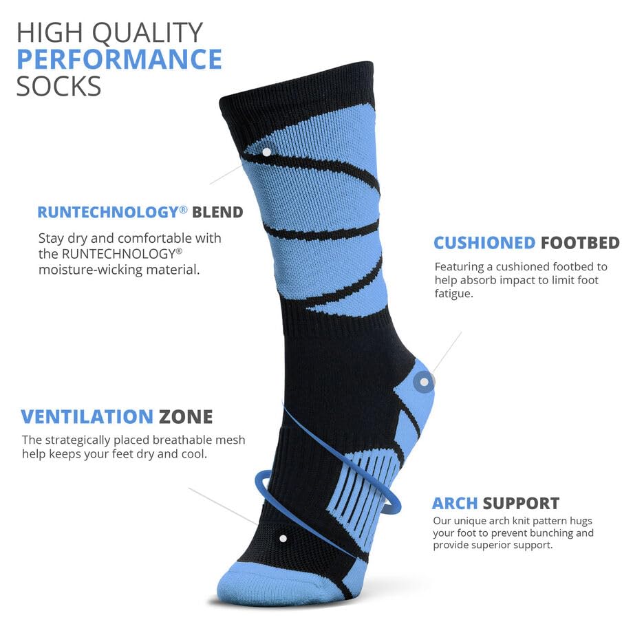Image of ChalkTalkSPORTS Basketball Socks - Cushioned Mid-Calf Crew - Youth & Adult | Moisture-Wicking Performance Blend, Athletic Basketball Gear, Stay-Up Technology, Arch Support, Breathable, Boys and Men