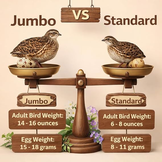 30+ Jumbo Quail Fertile Hatching Eggs JMF Meatmaker Line - NPIP Certified & AI Clean Secure Foam Packaging