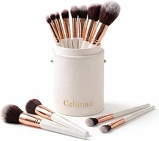 Juego de brochas de maquillaje con cerdas sin...