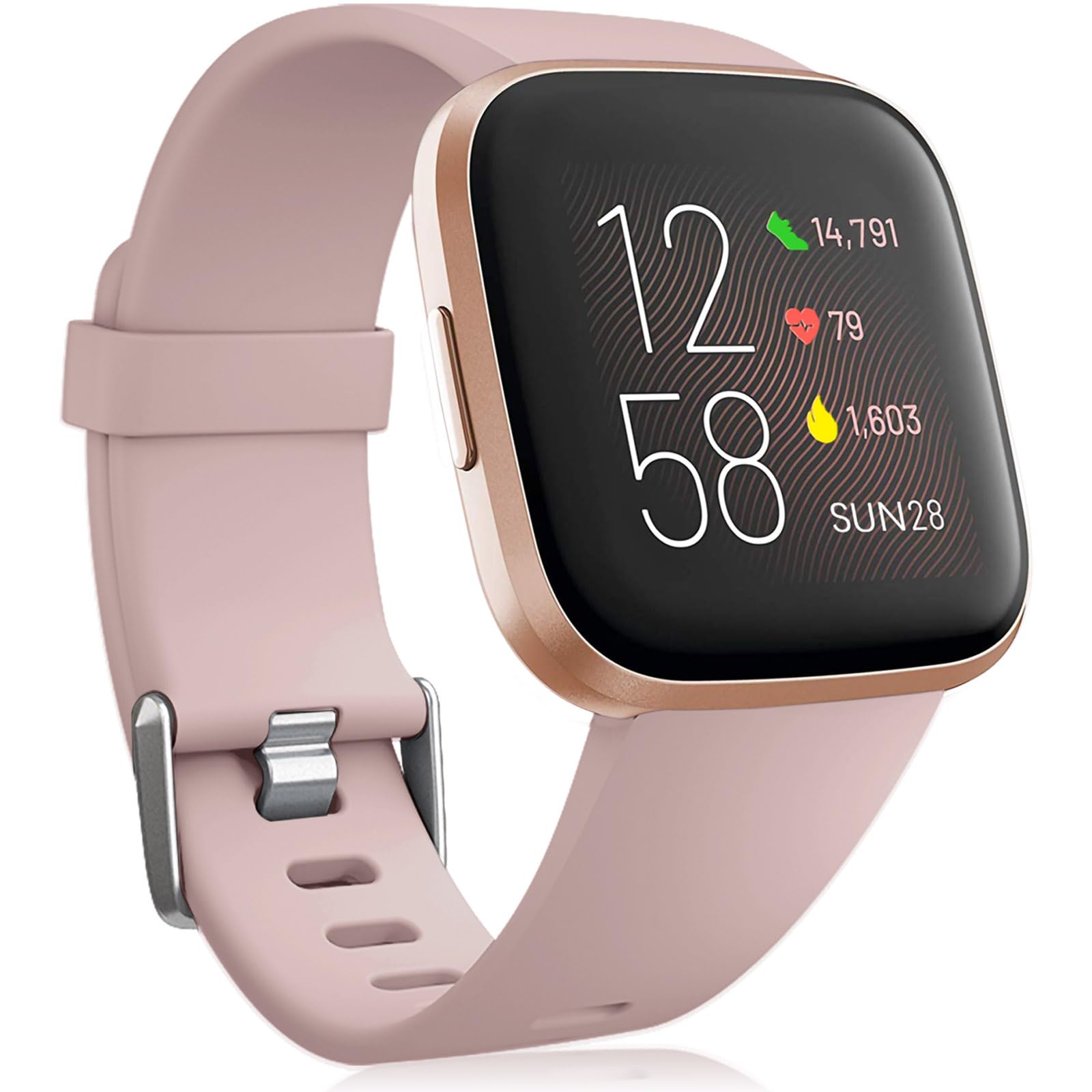 Oielai Silikon Sport Armband für Fitbit Versa 2/Versa/Versa Lite - Klassisches Ersatzarmband Kompatibel mit Fitbit Versa-Serie für Frauen und Männer