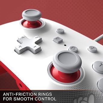 PowerA Enhanced Wired Controller for Nintendo Switch - Mario White, Gamepad, game controller, wired controller, officially licensed