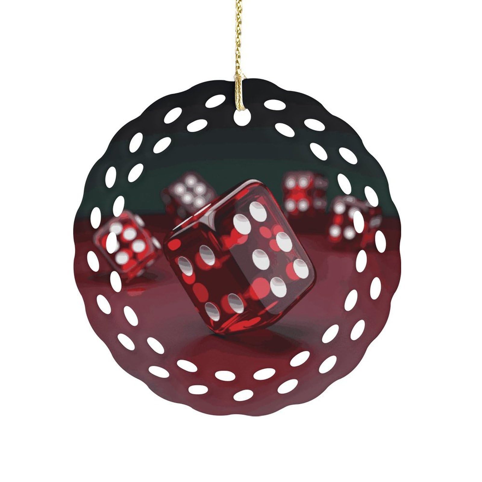 Wsoihfec Women's Style Red Dice Hanging Ornament 3 Inch Round,1-Pack,Xmas Decor -Two-Sided Printed,Friend Ornament Gifts For Friends Coworker Sisters