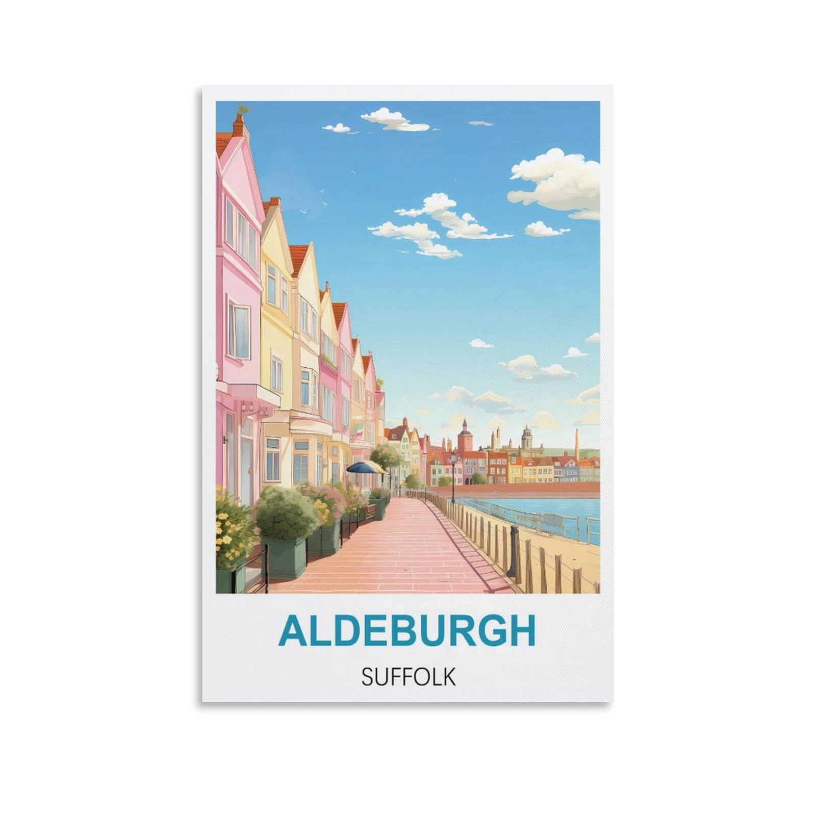 EZMLFA DIY 5D Diamond Painting Kits for Adults,Aldeburgh Suffolk DIY Diamond Art Kits Gem Painting Crafts for Home Wall Decor 40x50cm