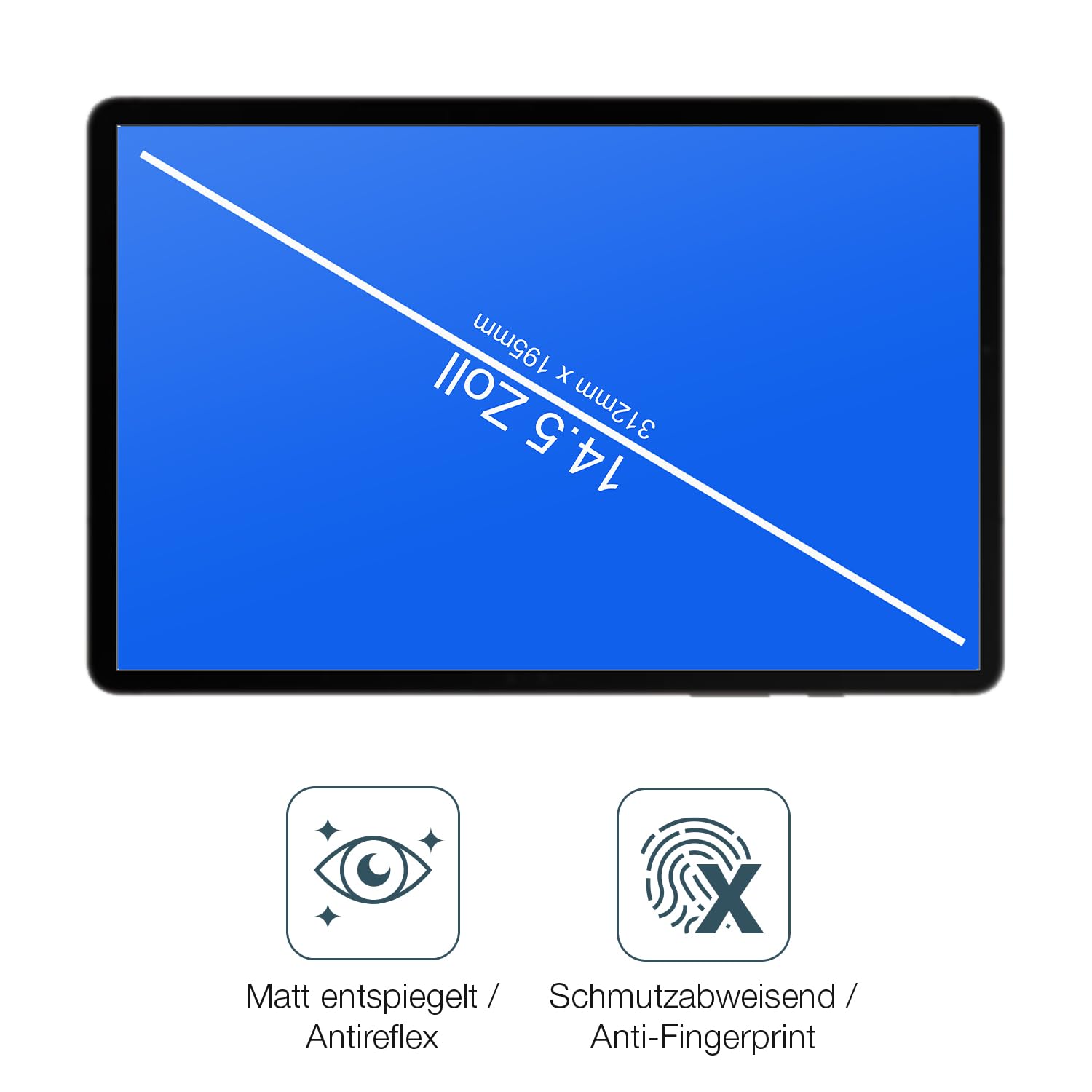 dipos 2x Film protection écran 9H mat pour 14,5 Pouces (312 x 195 mm)