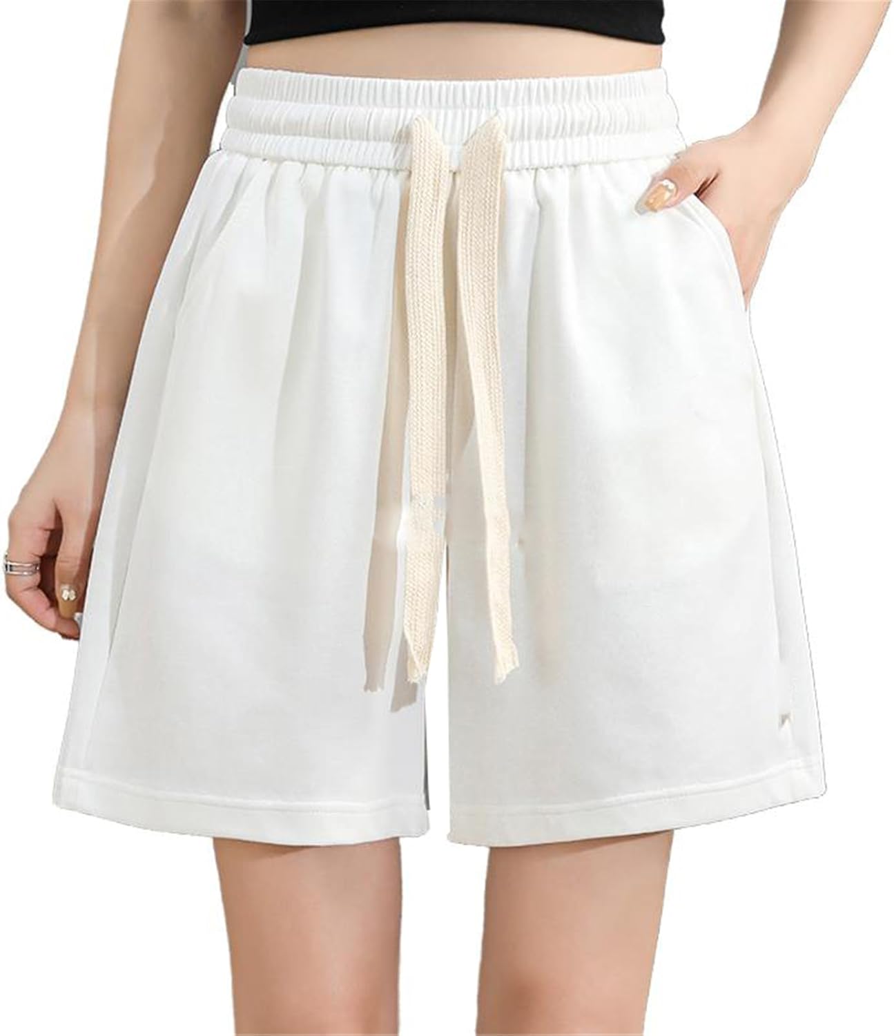 Women's Sporty Shorts for Summer, Loose Straight-Leg Wide-Leg Casual Running Pants