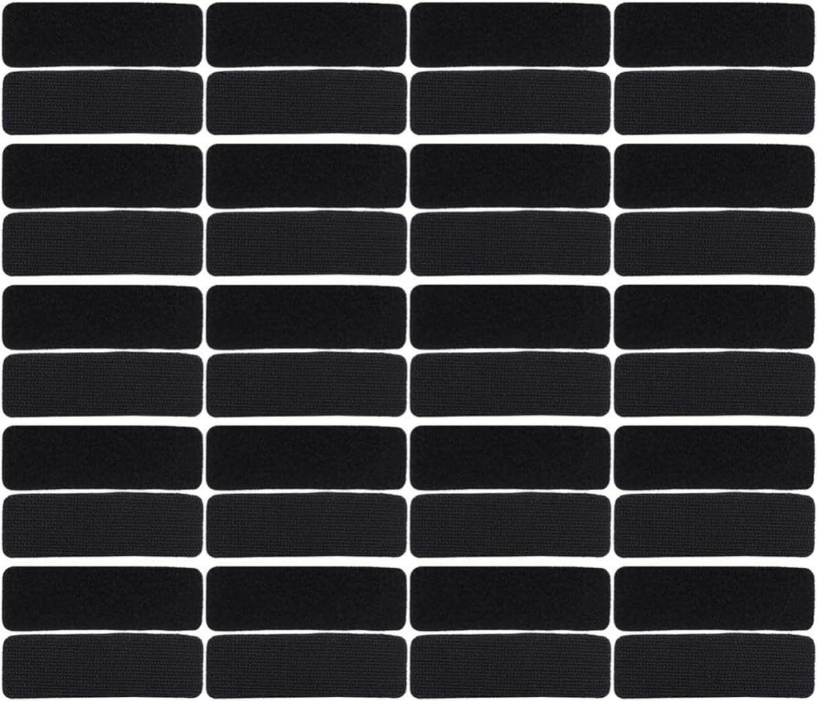 30pcs Rounded Corner Hook and Loop Strips Nylon Polyester Blend