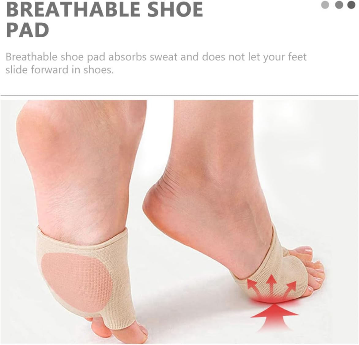 2 Pairs Skin Color Large Metatarsal Pads Women’s Forefoot Cushions Relief Soft Wear-Resistant Ball of Foot Inserts for High Heels and Daily Shoe Comfort