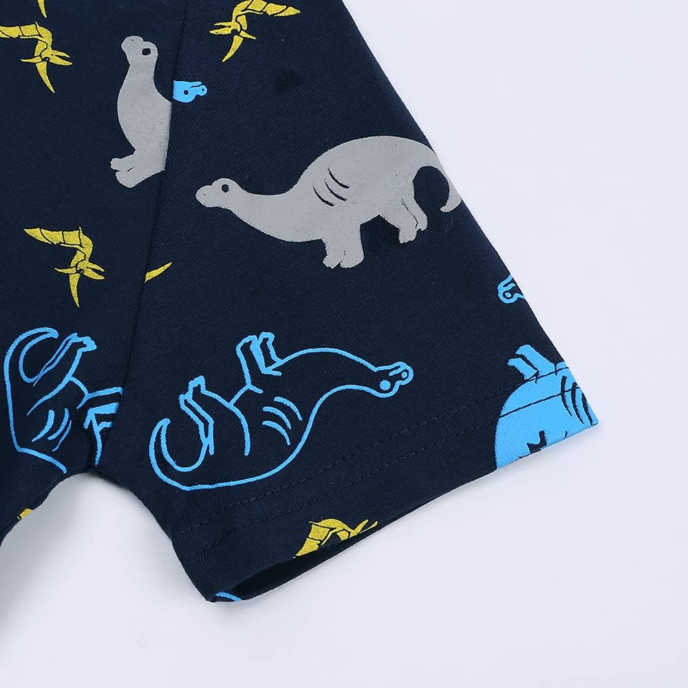 MYGBCPJS Baby Boys Girls Cotton Jumpsuit Short Sleeve Pajamas Infant Graphic Zipper Romper Summer Outfits