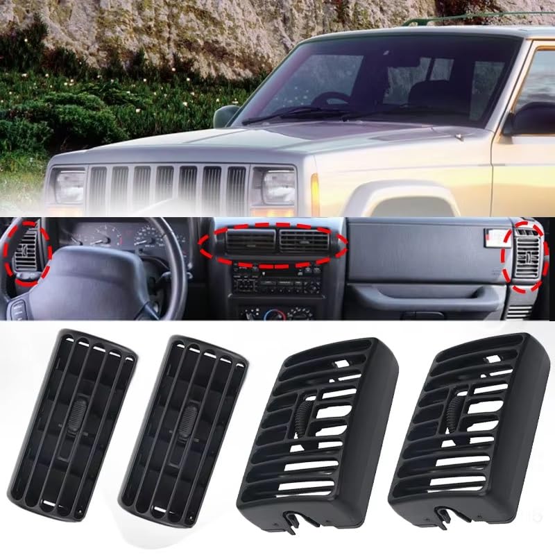 Rejilla ventilación con flujo orientable para salpicadero Jeep Cherokee y Wrangler TJ 2