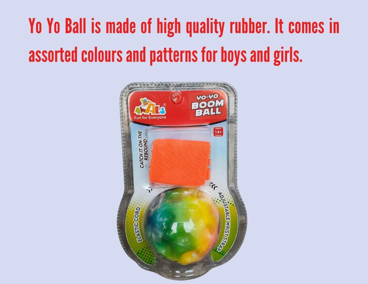 BKDT Marketing High Bounce Yo Yo Boom Ball Toy for Boys Girls Kids Ball Play Set Adjustable Wrist Band yoyo (yoyo Balls Pack of 1) - Birthday/Retrun Gifts 3