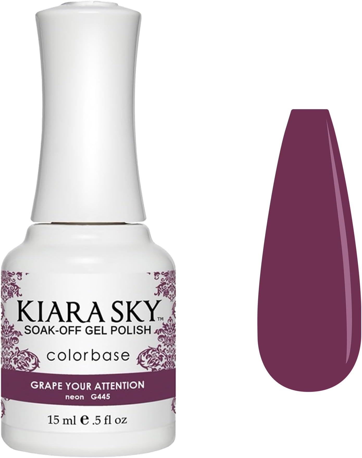 Kiara Sky Soak Off Gel Nail Polish 0.5 fl oz, GRAPE YOUR ATTENTION (G445)