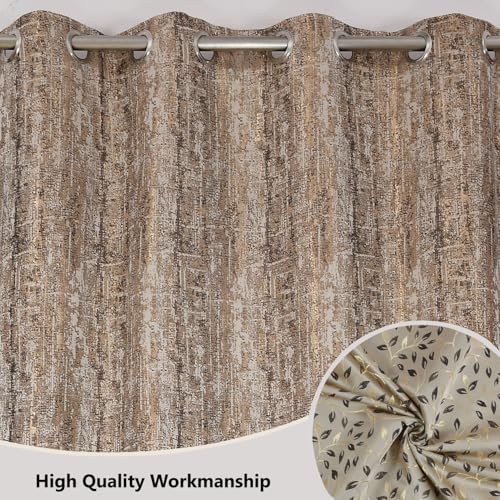 Image of FRESH FROM LOOM Opaque Curtains for Door 10 Feet Long|Big Window Curtain Polyester Weaved Parda|Modern Parde for Living Room Bedroom|Home Office Screens (Set of 3 |Coffee) Rod pocket