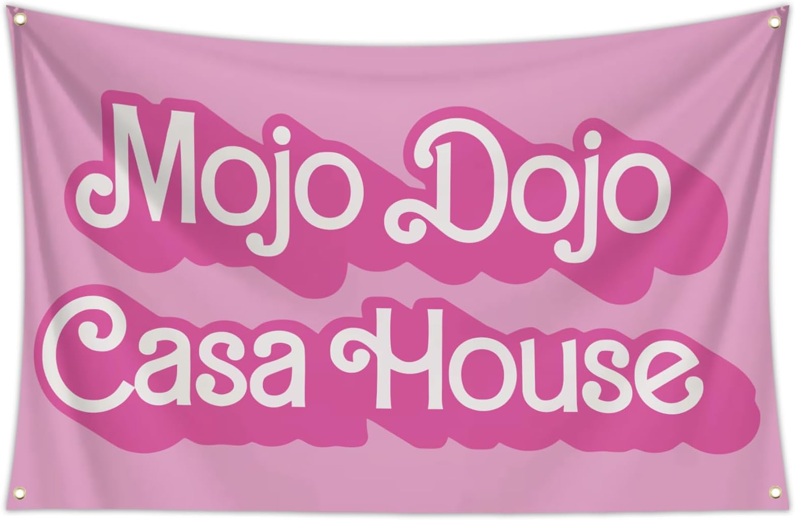 Mojo Dojo Casa House Flags, 3x5 Ft Funny Flags for Room Teen Girls, Meme Flag with Brass Grommets for College Dorm Room Decor, Wall Handing Pink Tapestry for Bedroom Living Room Decorations