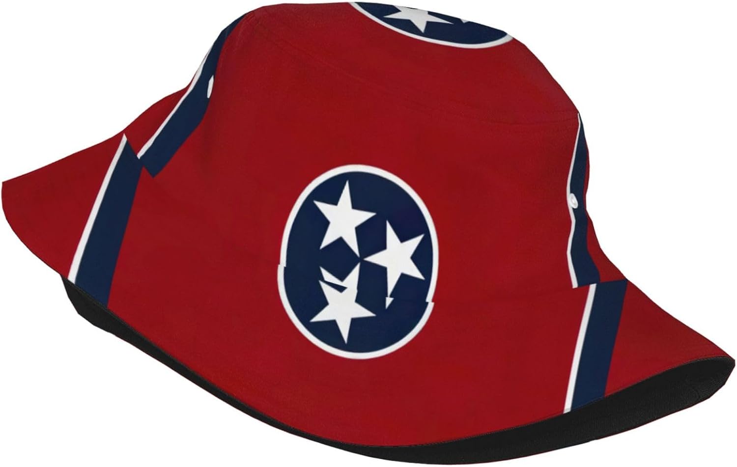 Tennessee Flag Print Winter Bucket Hat Packable Unisex Sun Hat Summer Travel Beach Fishing Cap for Men Women Black
