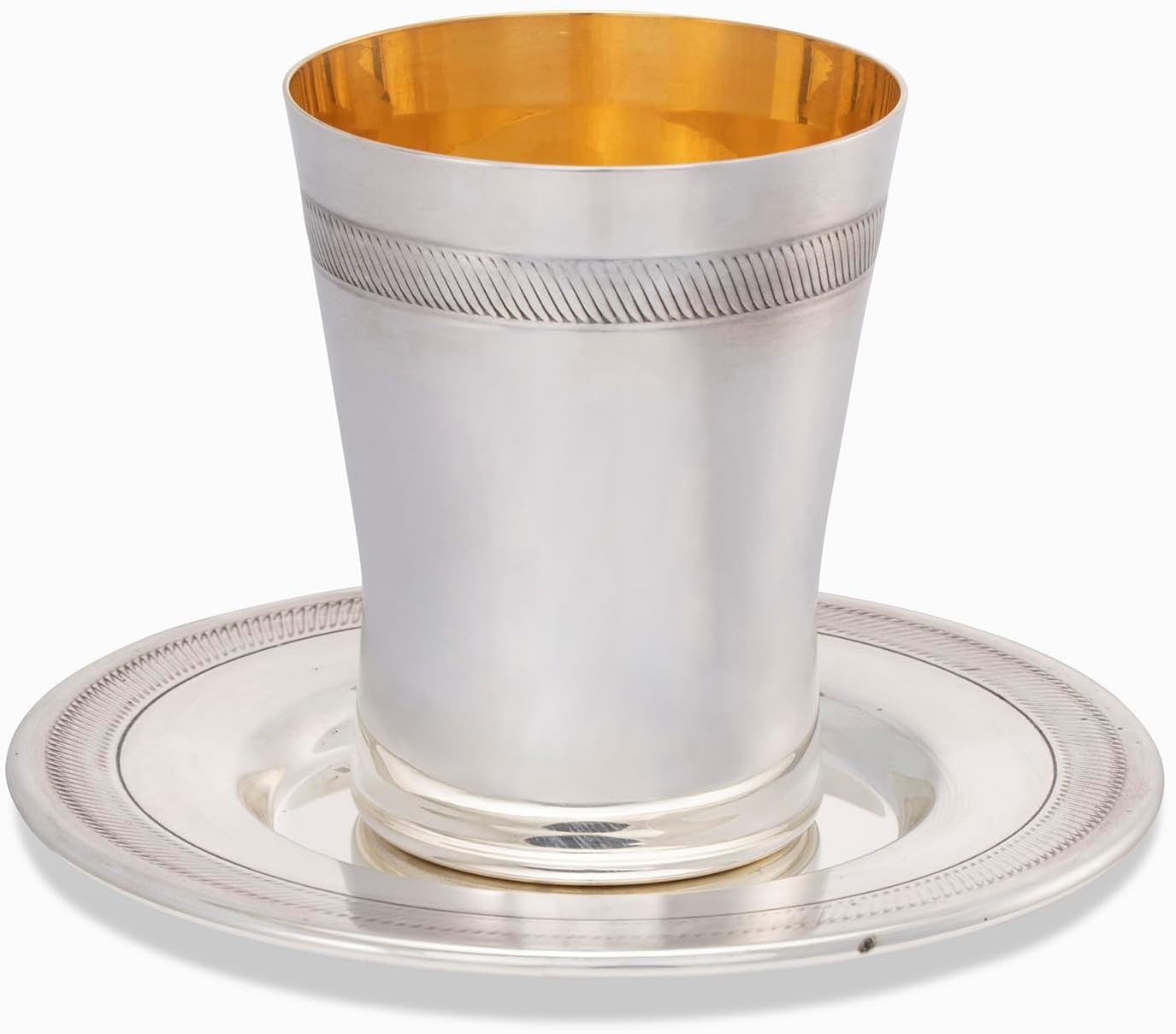 Garda - Kiddush Cup Set Silver-Plated - Elegant Goblet & Plate for Shabbat