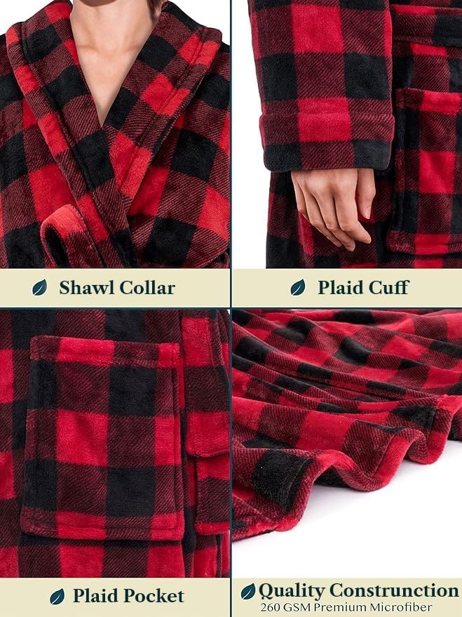 PAVILIA Robes For Women, Fleece Soft Fluffy Bathrobe, Plush Cozy Long Spa Robe - Image 3