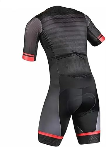 Miniatura 4 de Conjunto de traje de triatlón de manga corta para hombres y hombres, traje de ciclismo de equipo de ciclismo de secado rápido
