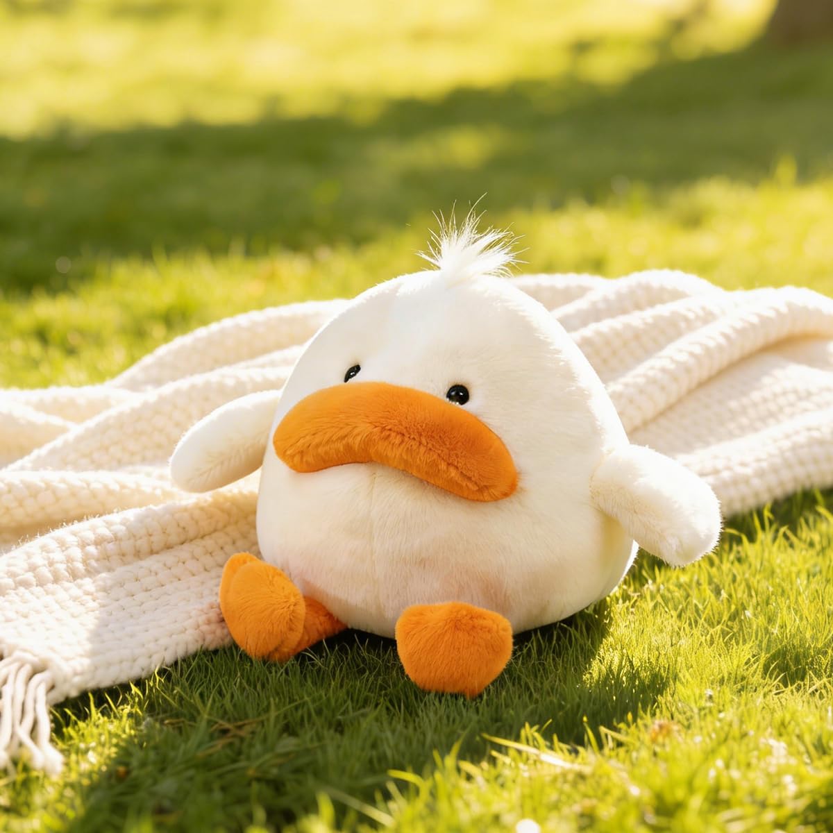 Cute Duck Stuffed Animal - 10" Soft Duck Plush Doll Toy with Big Mouth Funny Duck Gift for Child Girls Boys (Duck B)