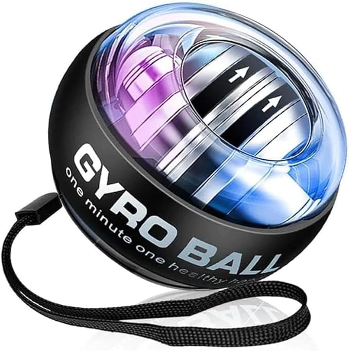 Gyro Ball Bilek Güçlendirici, LED Işıklı Otomatik Başlatma, Taşınabilir El Egzersiz Topu, Ön Kol Güçlendirme Rehabilitasyon ve Kas Güçlendirme İçin,