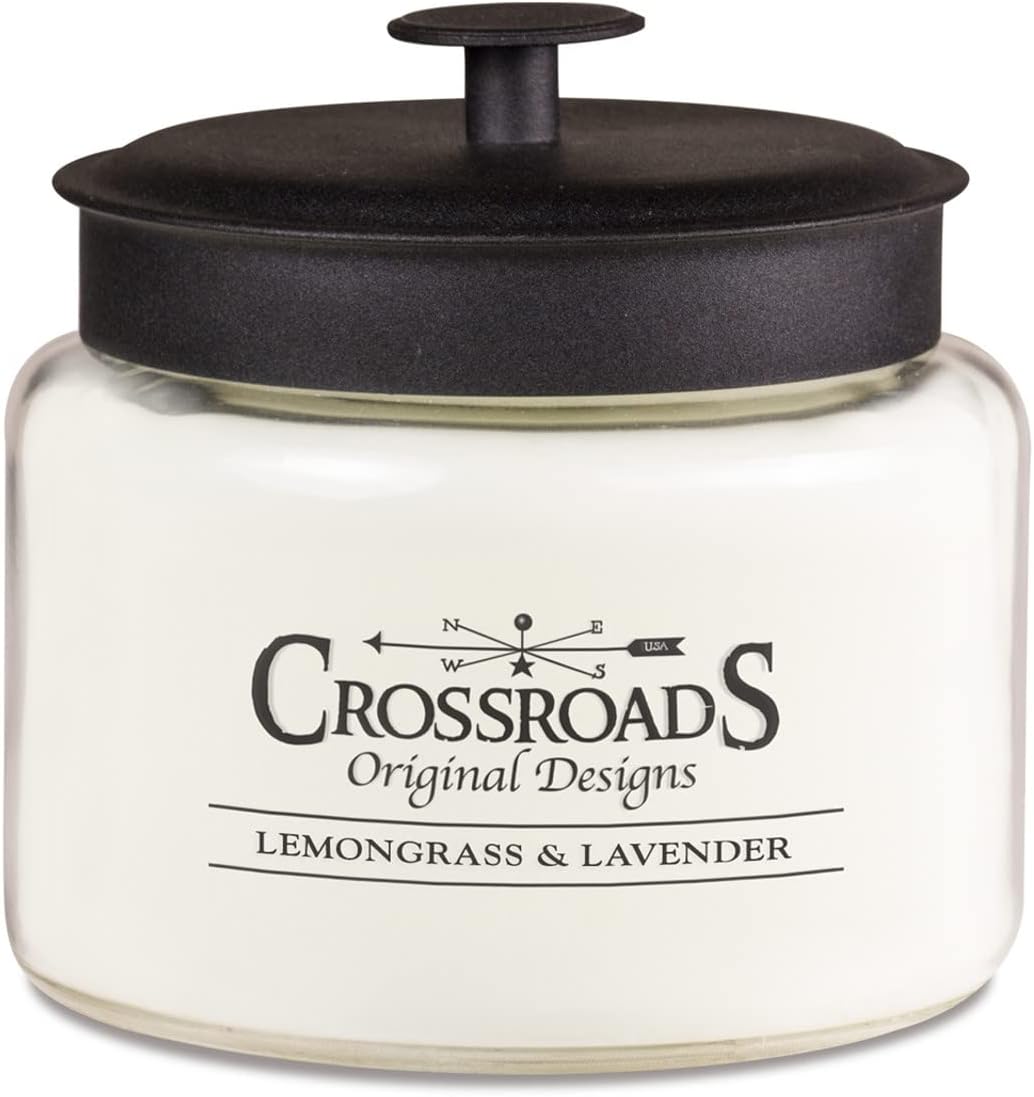 Crossroads Lemongrass and Lavender Jar Candle, 48-Ounce, Paraffin Wax