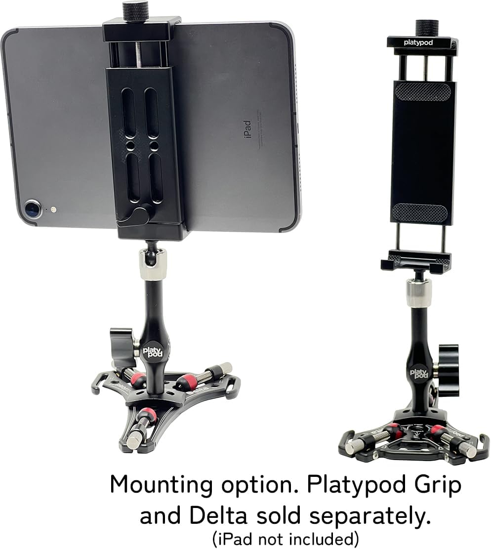 Platypod Tab iPad and Tablet Tripod Mount, 4.7-11.2 inch Adjustable, 3.3 lb Capacity, Triple 1/4"-20 Mounting Points