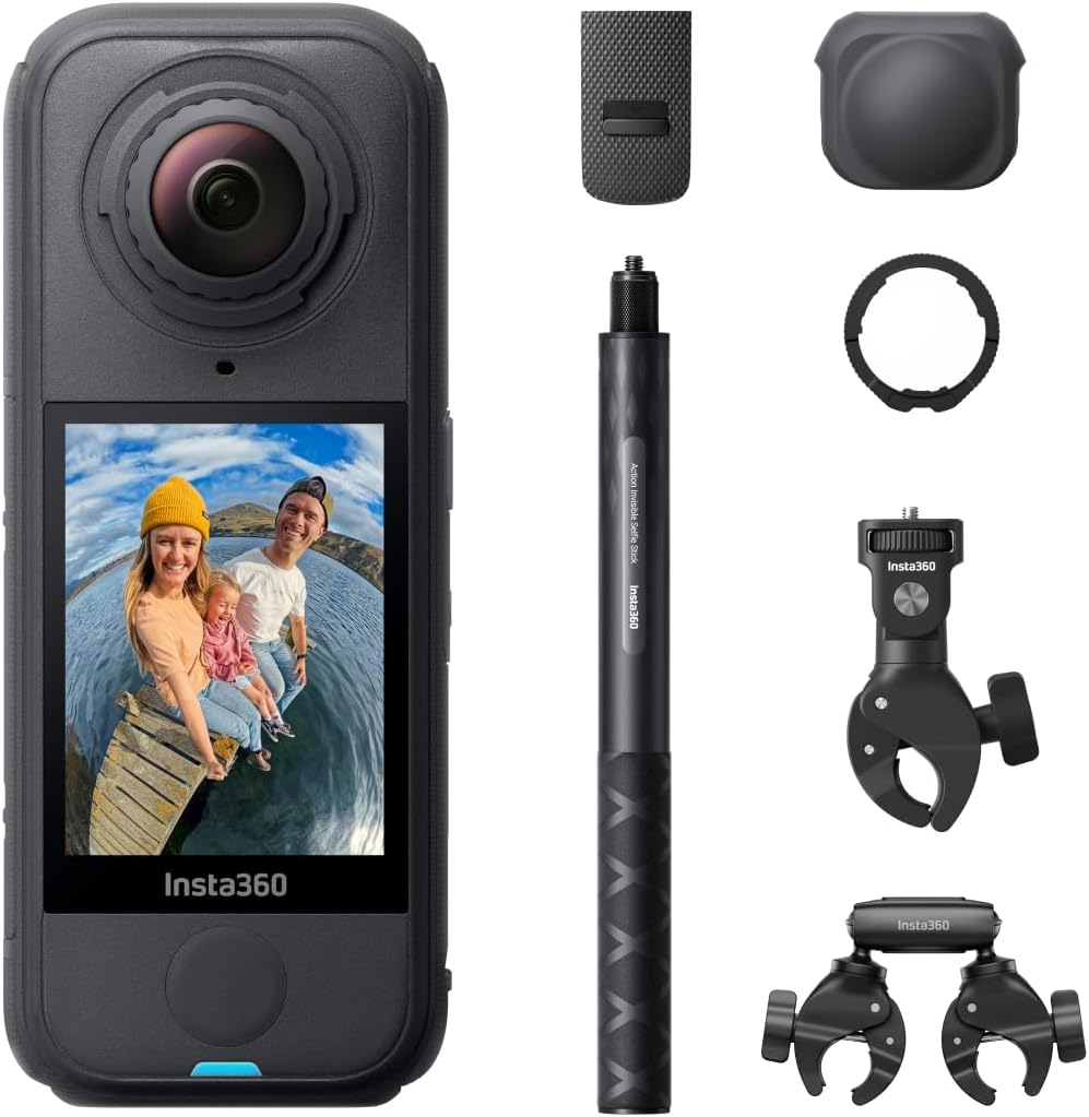 Insta360 X4 Air Pack Moto Multiview (Versione Ultimate) Nero grafite- Videocamera leggera 165g 8K 360, selfie stick invisibile, lenti sostituibili, prima registri poi inquadri.