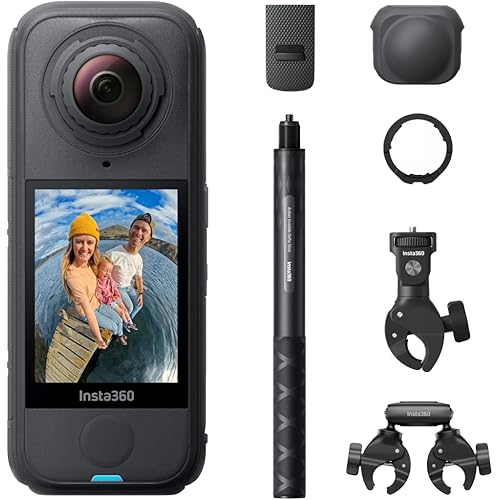 Insta360 X4 Air Motorcycle Ultimate Multiview Bundle - Lightweight 165g 8K 360 Camera, Invisible Selfie Stick, Replaceable Lenses, Shoot First & Frame Later, Built-in Wind Guard, Stabilization