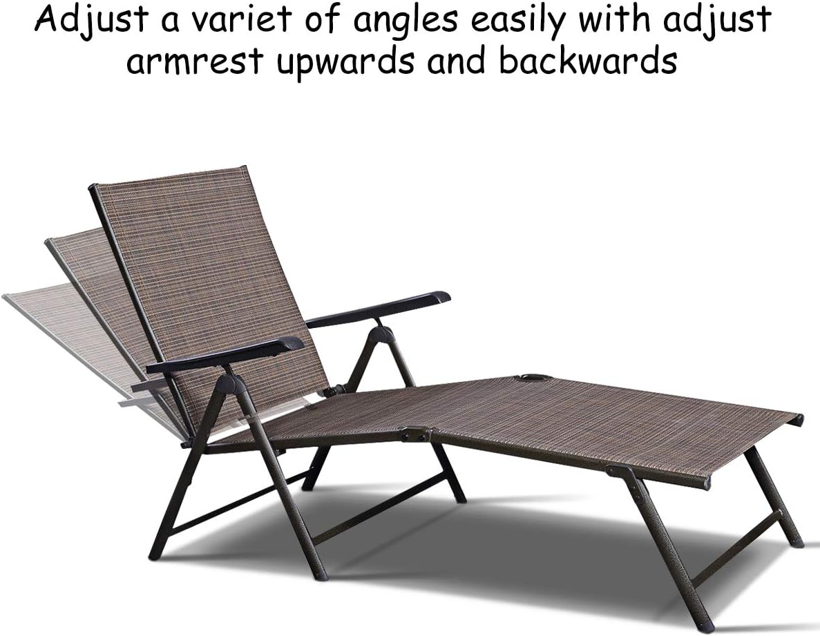 Tangkula Patio Lounge Chair Chaise, Adjustable Backrest Ergonomic Shape with Durable Handwoven Rattan Steel Frame Garden Lawn Pool Recliner Outdoor Furniture Wicker Lounger