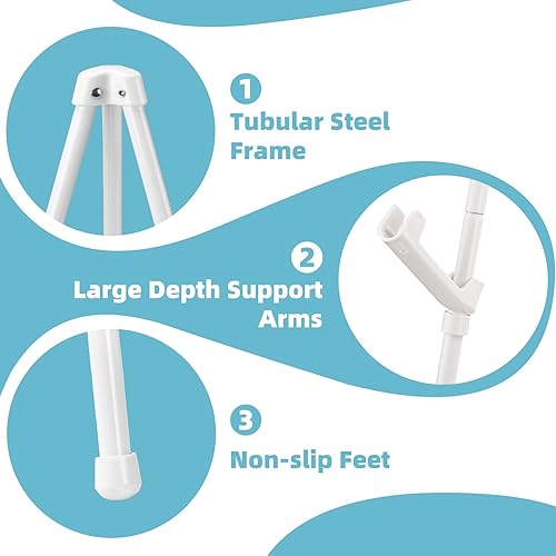 Miniatura 3 de 1 soporte de caballete blanco para cartel, 66 pulgadas, ligero, ajustable, soporte de cartel de arte para exhibir letrero de bienvenida de boda,