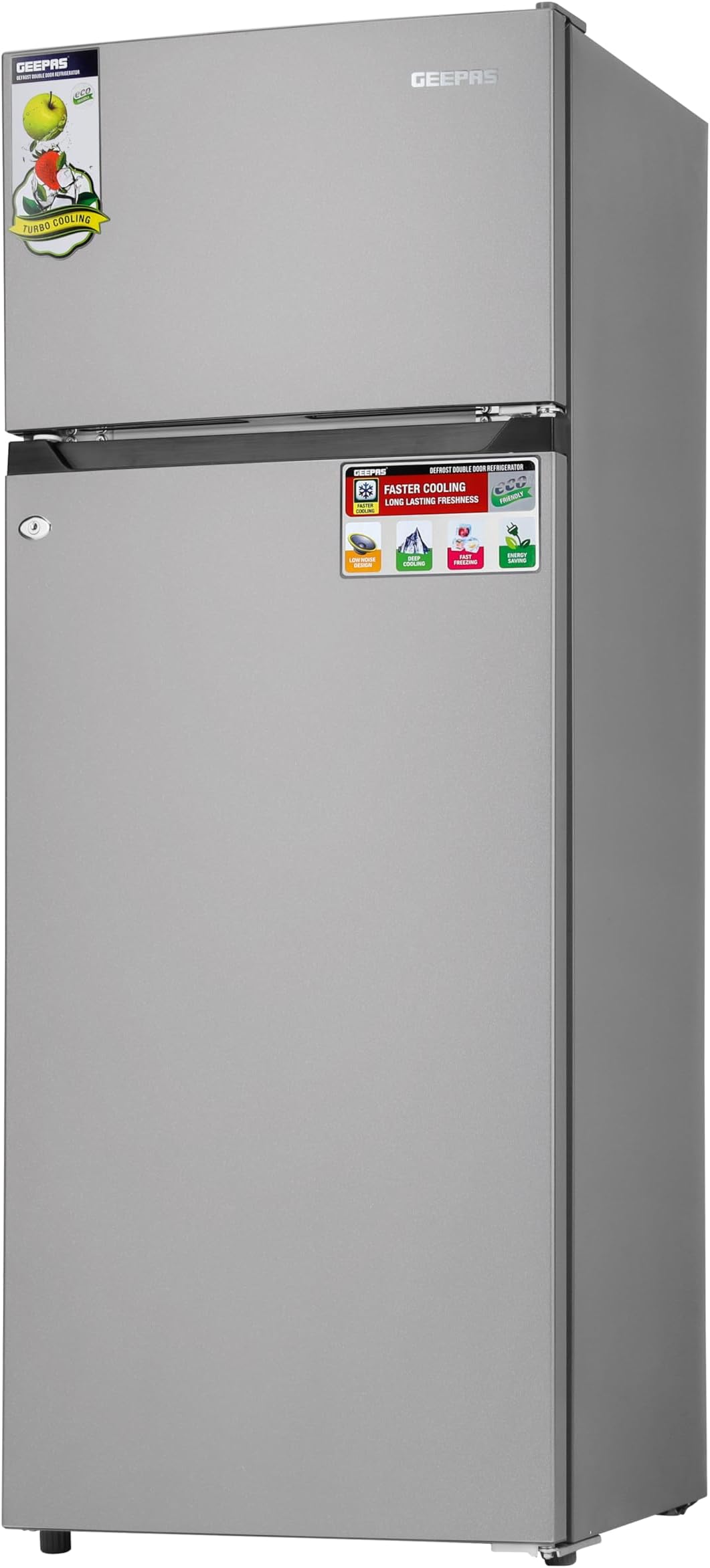 Geepas Double Door Defrost Refrigerator, faster cooling and long ...
